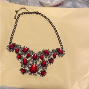 torrid Jewelry - Pewter color red rhinestones adjustable necklace torrid Jewelry - Pewter color red rhinestones adjustable necklace